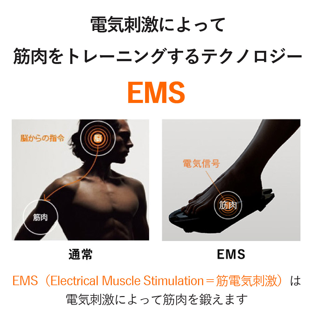 SIXPAD Foot Fit Liteの電気刺激（筋電気刺激EMS）によって筋肉をトレーニングします