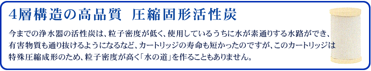 4層構造の高品質圧縮固形活性炭