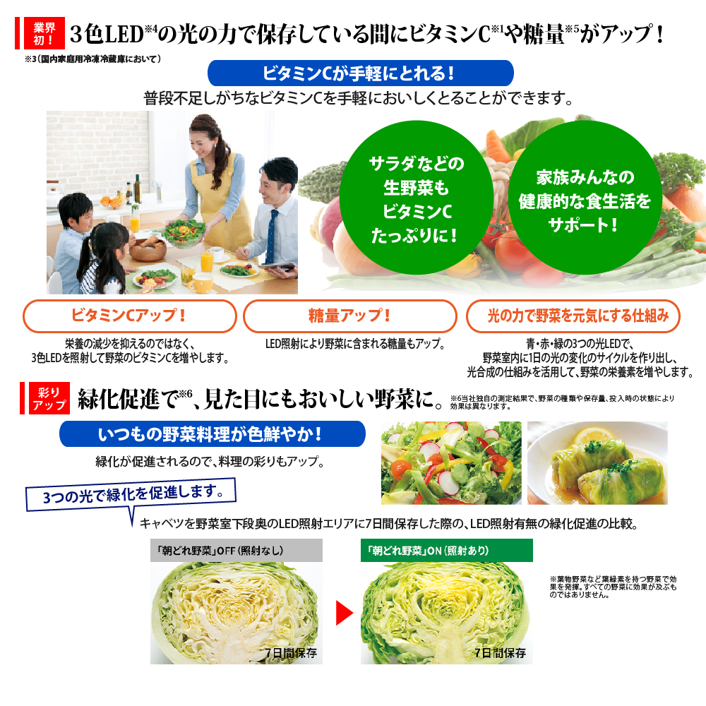 三菱 冷蔵庫 MR-WZ61K-Cの朝どれ野菜室02

